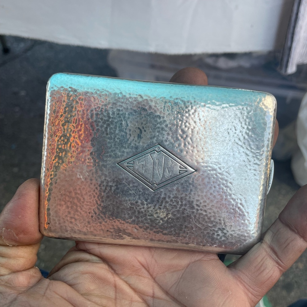 Vintage sterling silver cigarette case 104 grams
